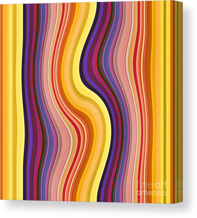 Gabriele Pomykaj Canvas Print featuring the digital art Wavy Stripes 1 by Gabriele Pomykaj