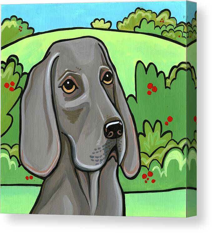 Dog Canvas Print featuring the painting Weimarana by Leanne Wilkes