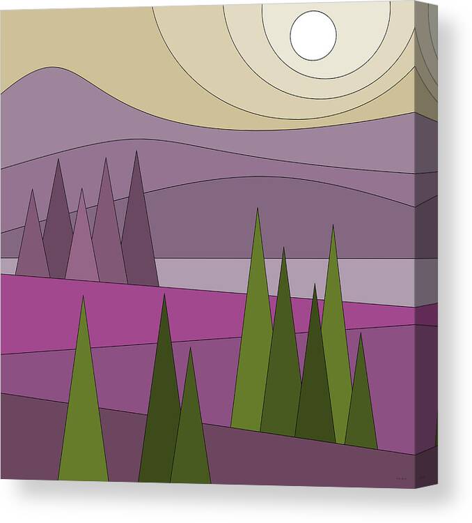 Whimsical Landscape Canvas Print featuring the digital art Whimsical Landscape by Val Arie