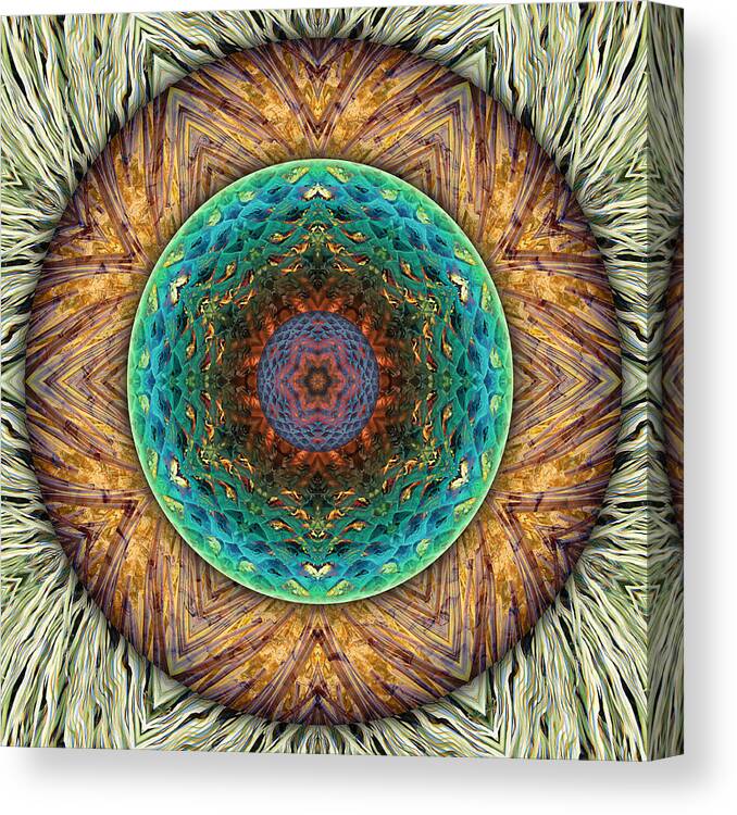 Symbolism Mandalas Canvas Print featuring the digital art Whispering Pines by Becky Titus