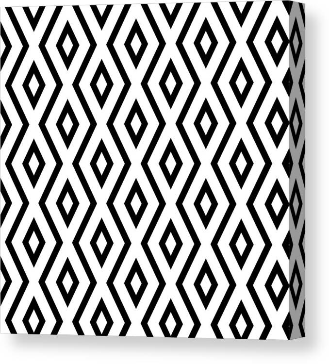 White And Black Canvas Print featuring the mixed media White and Black Pattern by Christina Rollo
