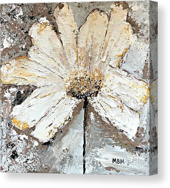Daisy Canvas Print featuring the painting White Daisy by Mary Mirabal