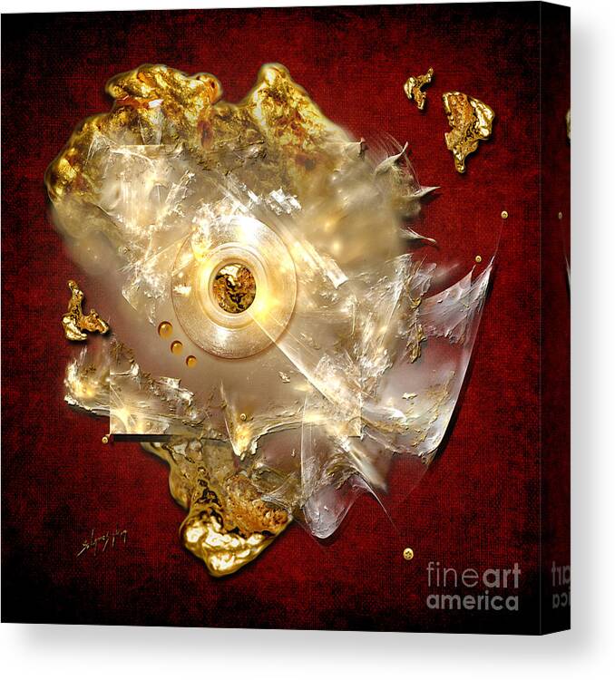 Gold Canvas Print featuring the painting White gold by Alexa Szlavics