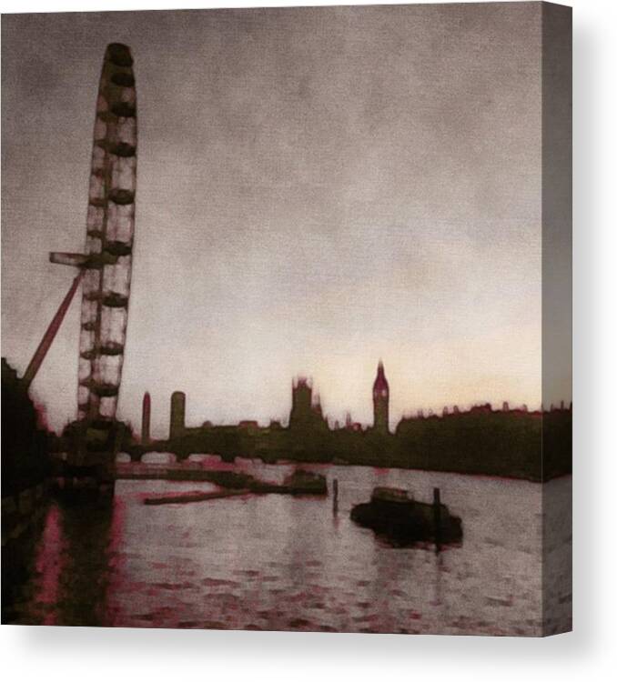 Parliament Canvas Print featuring the photograph Why Does The River Run Red? #london by David Asch