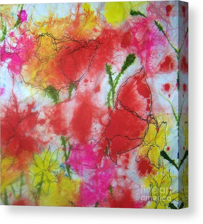 Flowers Canvas Print featuring the painting Wild, Wild Flowers by Jackie Mueller-Jones