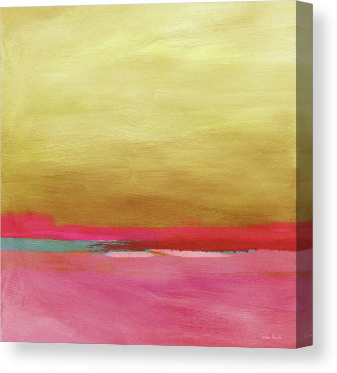 Abstract Canvas Print featuring the mixed media Windswept Sunrise- Art by Linda Woods by Linda Woods