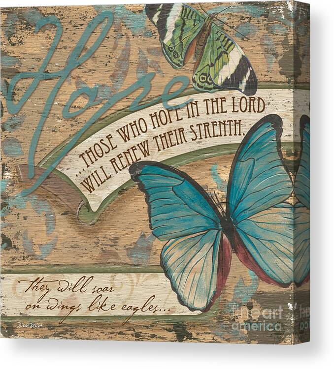 Butterfly Canvas Print featuring the painting Wings of Hope by Debbie DeWitt