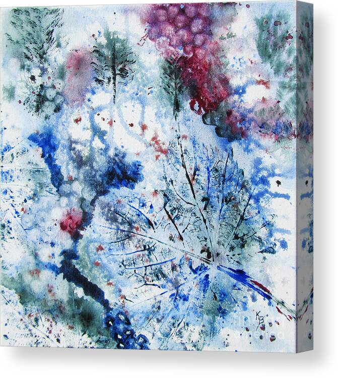 Winter Canvas Print featuring the painting Winter Grapes II by Karen Fleschler