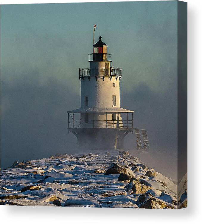 Spring Point Canvas Print featuring the photograph Winter on Spring Point by Paul Noble