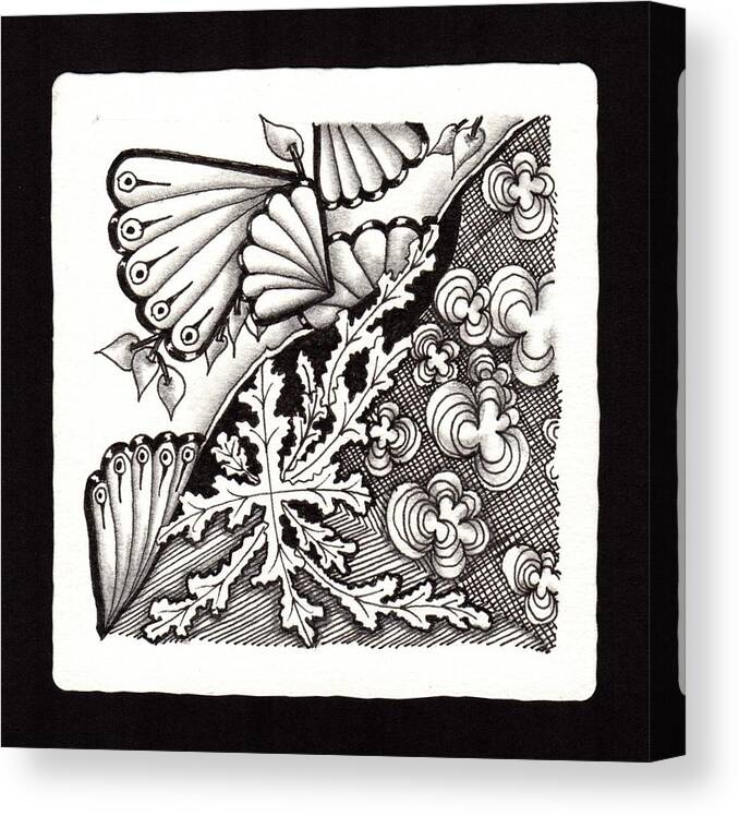 Zentangle Canvas Print featuring the drawing Winter Spring Summer 'n Fall by Jan Steinle