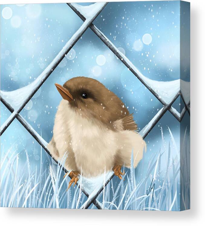 Winter Canvas Print featuring the painting Winter sweetness by Veronica Minozzi
