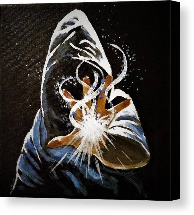 Wizard Canvas Print featuring the painting Wizardry by Anne Gardner