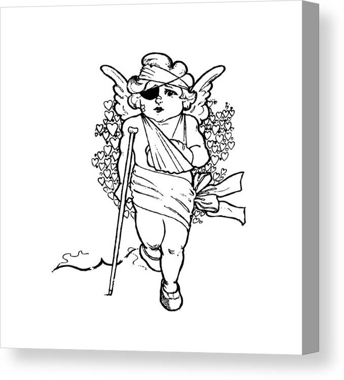 Wounded Canvas Print featuring the digital art Wounded Cupid by Newwwman