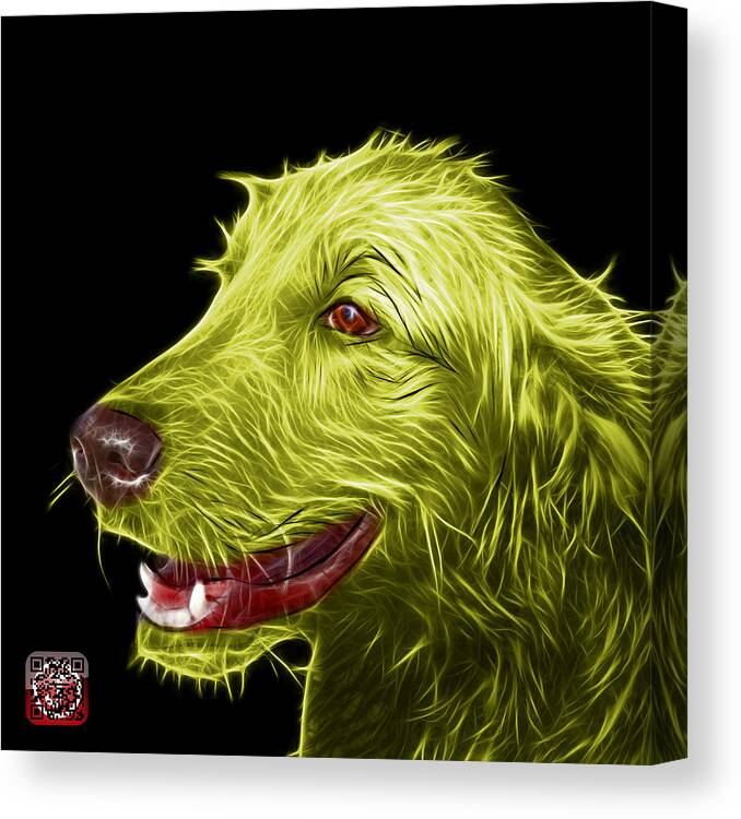 Golden Retriever Canvas Print featuring the painting Yellow Golden Retriever Dog Art- 5421 - BB by James Ahn