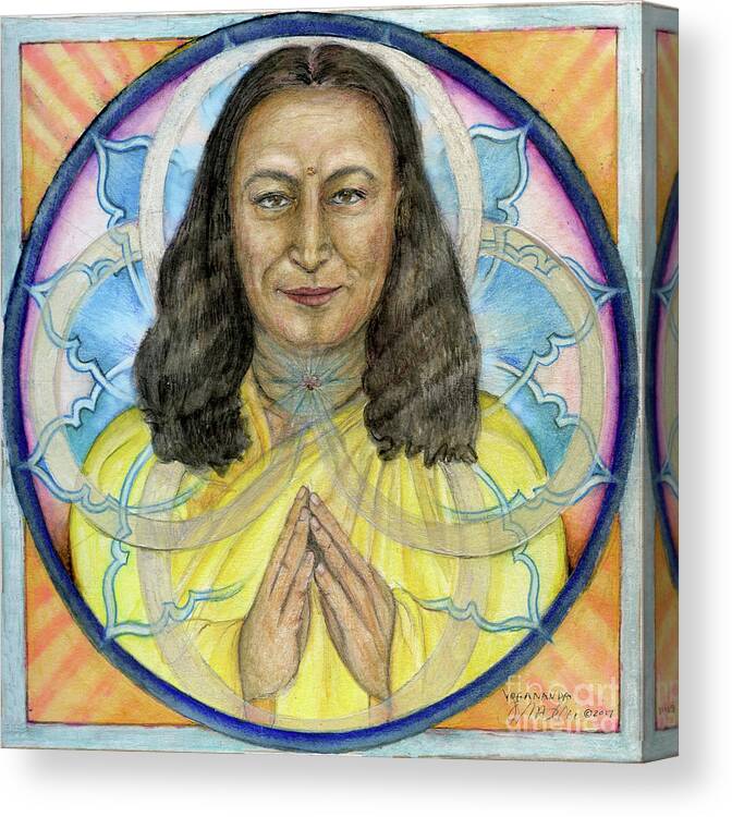 Mandala Canvas Print featuring the painting Yogananda by Jo Thomas Blaine