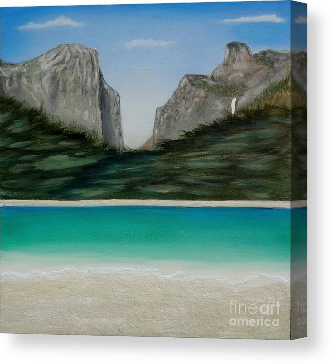 Art Canvas Print featuring the painting Yosemite Beach by John Lyes