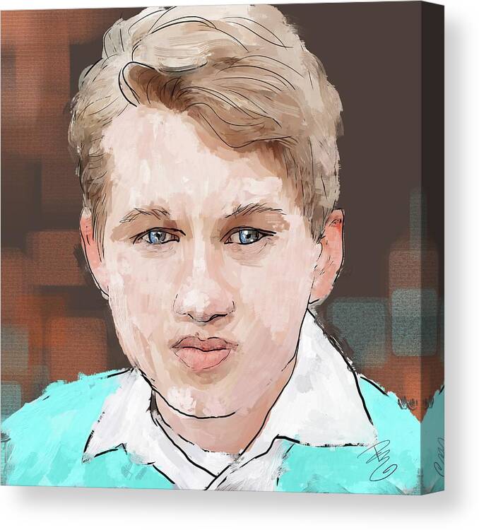 Young Canvas Print featuring the digital art Young man by Debra Baldwin