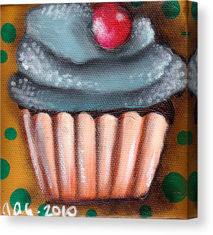 Cupcake Canvas Print featuring the painting Yummy 6 by Abril Andrade