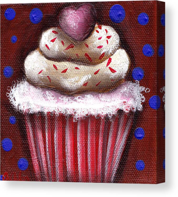 Cupcake Canvas Print featuring the painting Yummy by Abril Andrade