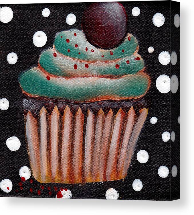 Cupcake Canvas Print featuring the painting Yummy II by Abril Andrade