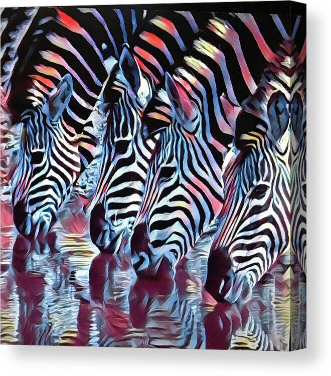 Zebra Canvas Print featuring the photograph Zebra Dazzle by Gini Moore