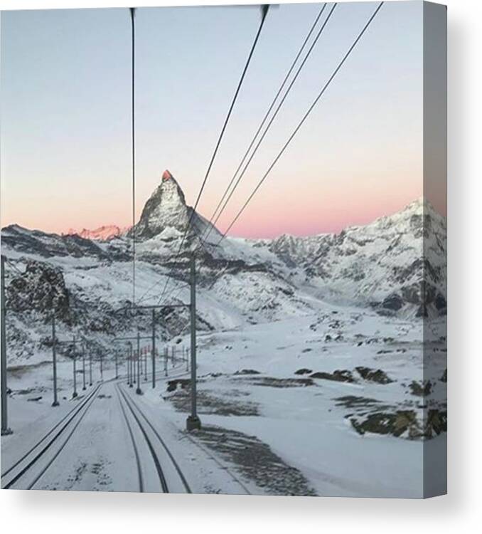 Picoftheday Canvas Print featuring the photograph #zermatt #matterhorn #gornergrat by Natus Valais