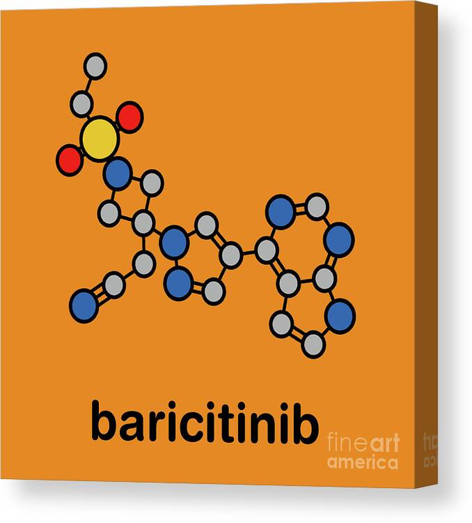 Baricitinib Canvas Print featuring the photograph Baricitinib Janus Kinase Inhibitor Drug #1 by Molekuul/science Photo Library