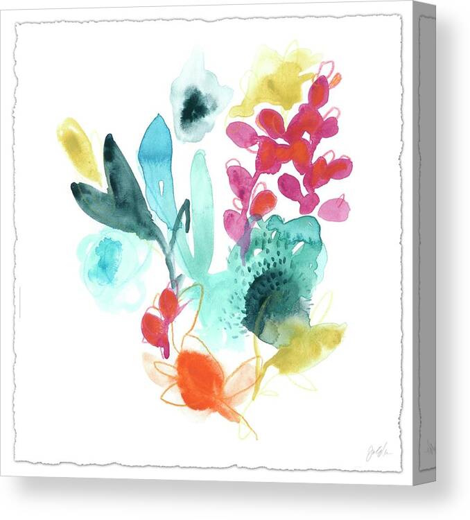 Botanical & Floral Canvas Print featuring the painting Bloom Spectrum I #1 by June Erica Vess