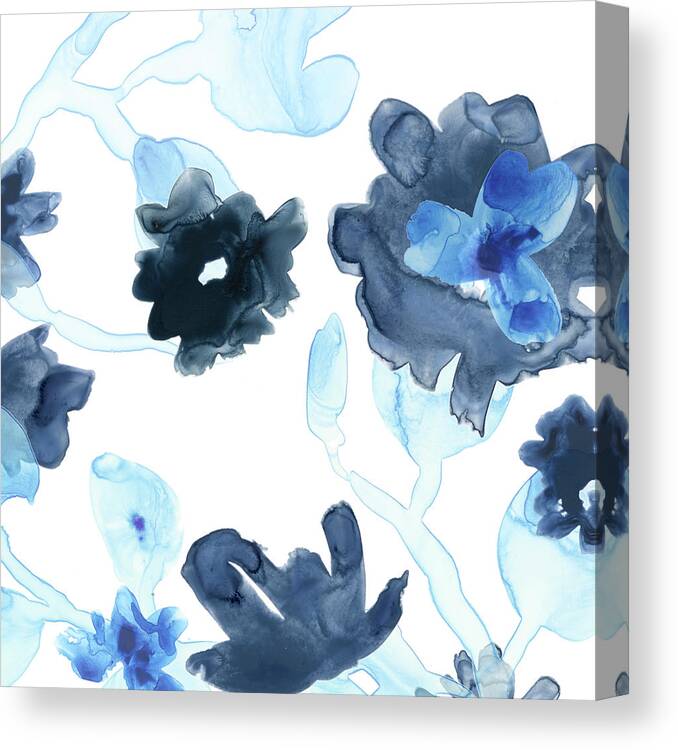 Botanical Canvas Print featuring the painting Blue Gossamer Garden IIi #1 by June Erica Vess