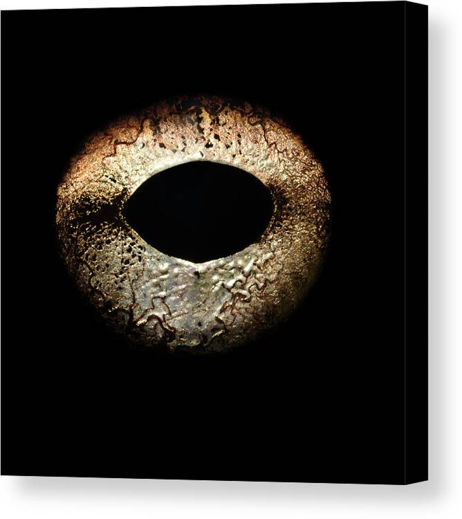 Eyesight Canvas Print featuring the photograph Bullfrogs Eye, Close-up by Jonathan Knowles