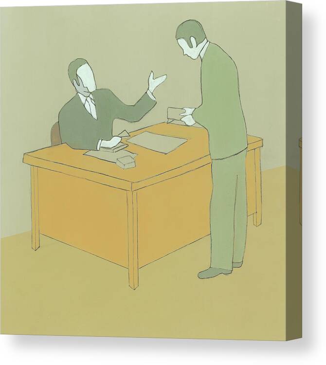Administration Canvas Print featuring the drawing Business Meeting #1 by CSA Images