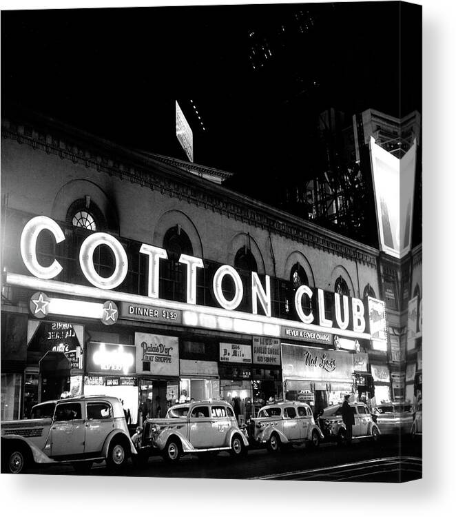 1930-1939 Canvas Print featuring the photograph Cotton Club Marquee In Ny #1 by Michael Ochs Archives