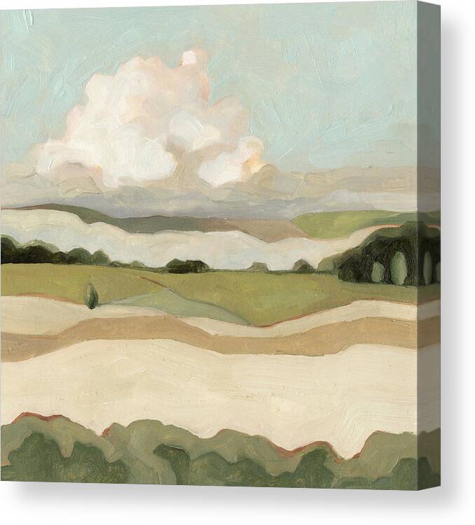 Landscapes & Seascapes Canvas Print featuring the painting Cumulus Landscape I #1 by Emma Scarvey