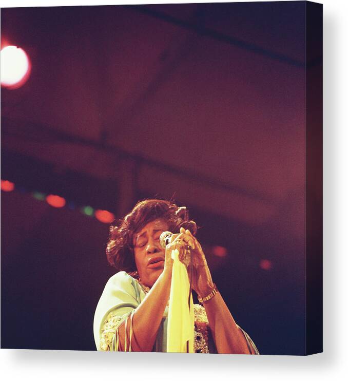 Ella Fitzgerald Canvas Print featuring the photograph Ella Fitzgerald Performs On Stage #1 by David Redfern