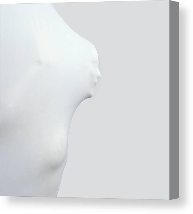 Problems Canvas Print featuring the photograph Figure Pushing Through Rubber #1 by Mark Mawson