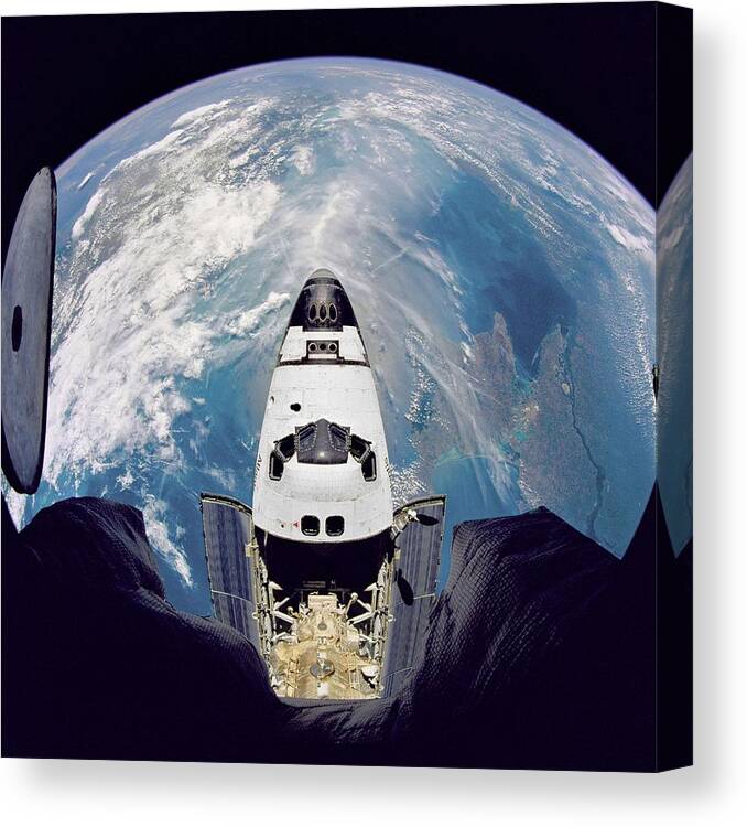 Atlantis Canvas Print featuring the painting Fish-Eye View of Atlantis #1 by Celestial Images