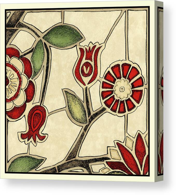 Decorative Canvas Print featuring the painting Floral Mosaic II #1 by Megan Meagher