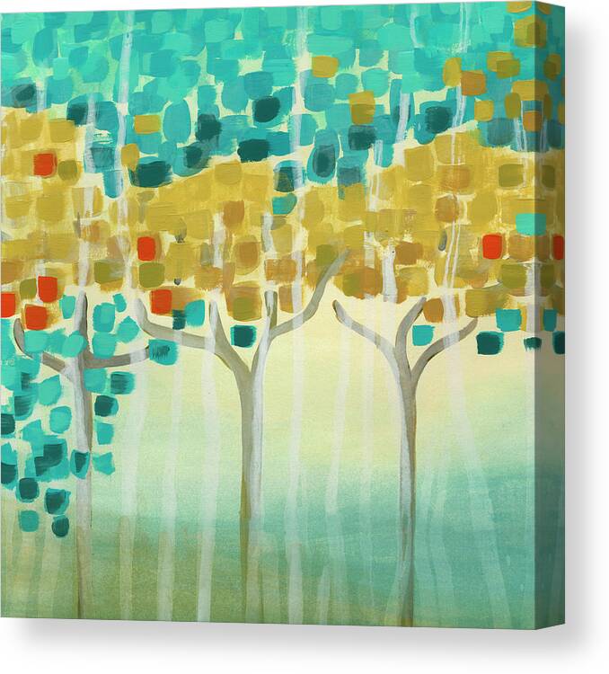 Entertainment & Leisure Canvas Print featuring the painting Forest Mosaic I #1 by June Erica Vess