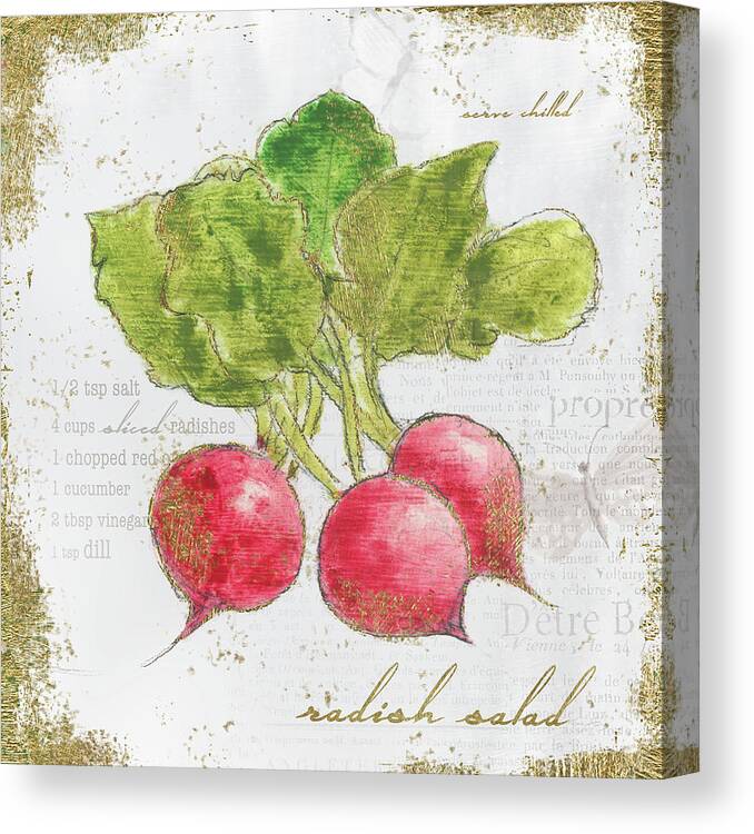 Radish Canvas Print featuring the painting Garden Treasures Xii #1 by Emily Adams