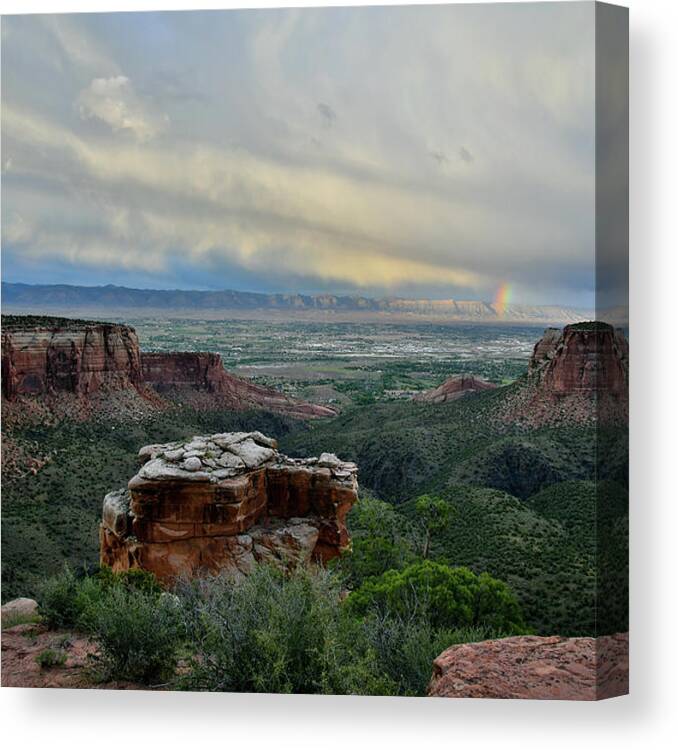 Colorado National Monument Canvas Print featuring the photograph Grand View Point Sunset #1 by Ray Mathis