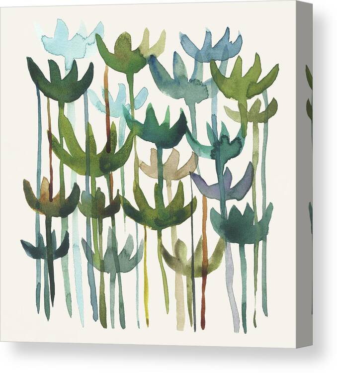Botanical Canvas Print featuring the painting Green Garden II #1 by Chariklia Zarris