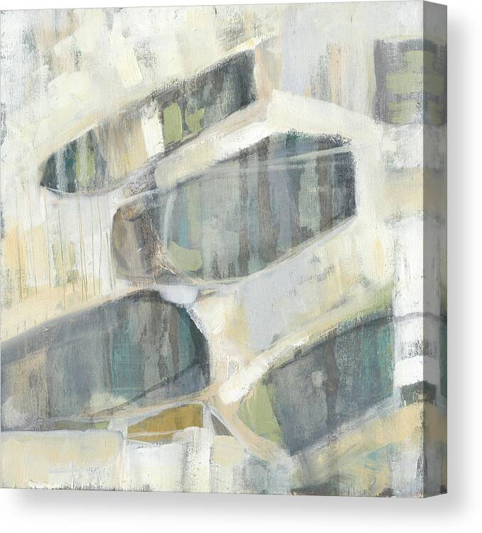 Abstract Canvas Print featuring the painting Grey Orbs II #1 by Jennifer Goldberger