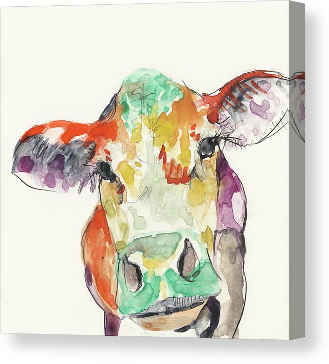 Animals Canvas Print featuring the painting Hi Fi Farm Animals II #1 by Jennifer Goldberger