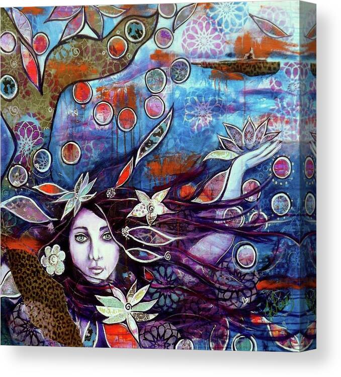 Mystical Painting Canvas Print featuring the painting In The Deep #1 by Goddess Rockstar