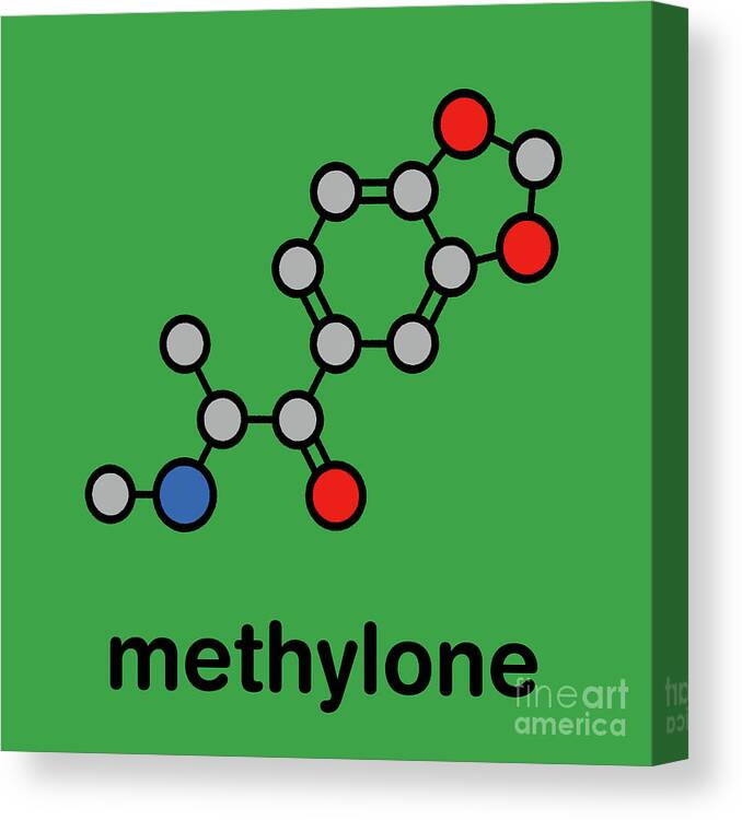 Methylone Canvas Print featuring the photograph Methylone Stimulant Molecule #1 by Molekuul/science Photo Library
