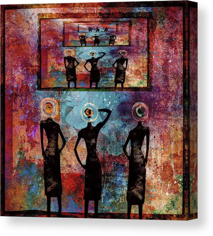 Silhouettes Canvas Print featuring the digital art Mirror Universes by Marilyn Wilson