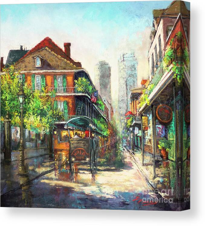 New Orleans Art Canvas Print featuring the painting Morning on Royal Street by Dianne Parks