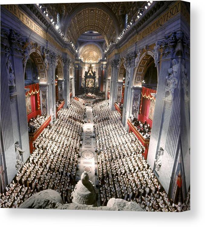 Event Canvas Print featuring the photograph Opening Of The Vatican II Council In #1 by Keystone-france