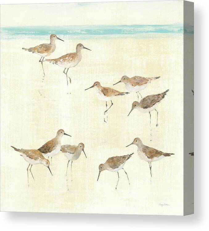 Animals Canvas Print featuring the painting Sandpipers #1 by Avery Tillmon