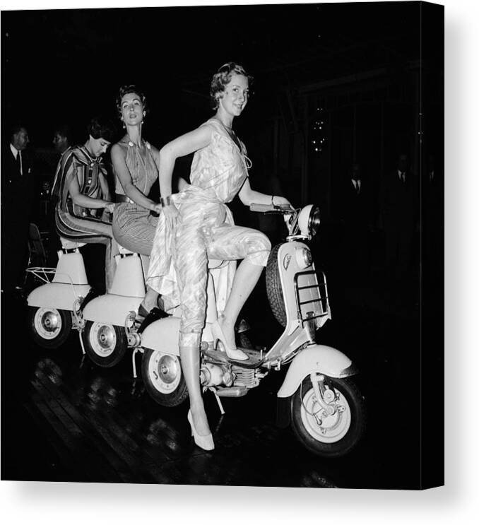 Aerodynamic Canvas Print featuring the photograph Scooter Chic #1 by John Sadovy